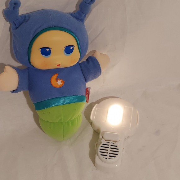 Baby Lullaby Glow Worm Playskool 2009 Blue Shirt Moon Star Music Light Works - Picture 2 of 16